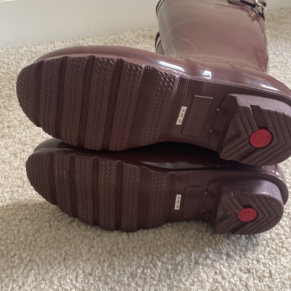 Hunter Original Tall Boot Back Buckle Gloss Umber Size 7 - Picture 5 of 5